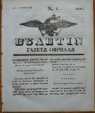 Ziarul Buletin , gazeta oficiala a Principatului Valahiei , nr. 7 , 1841