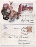 Cehia-Praga- litografie 1899, Circulata, Printata