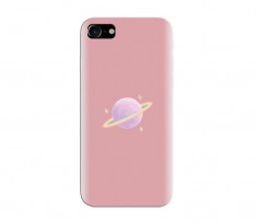 Husa silicon pentru Apple Iphone 7, Saturn On Pink foto