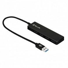 Hub USB Tellur USB 3.0 cu 4 porturi USB 3.0 Negru foto