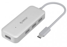 Hub USB Orico TC4U-U3, 4x USB 3.0 (Argintiu) foto