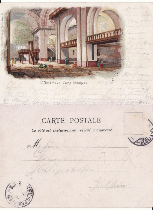 Interior de moschee - litografie