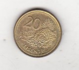 bnk mnd Lesotho 20 lisente 1998 unc