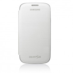 Husa Flip Samsung Galaxy S3 i9300 Piele Eco Capac spate Carte Alb White foto