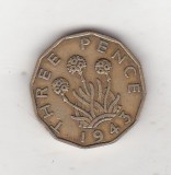 Bnk mnd Marea Britanie Anglia 3 pence 1943, Europa