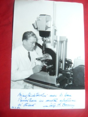 Fotografie de Laborator pt.Dr.Dan Panaitescu 1976 dim.= 11,5x17,5 cm foto