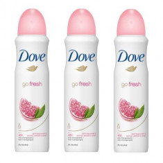 Set 3 x Deodorant Antiperspirant Spray 48h, Dove Go Fresh, Pomegranate, 150ml foto