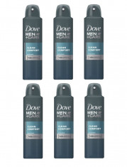 Set 6 x Deodorant Antiperspirant Spray 48h, Dove Men+Care, Clean Comfort, 150 ml foto