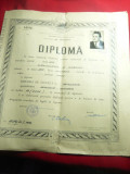 Diploma de Licenta in Biologie- Zoologie ,timbru sec 1971Universitatea Bucuresti