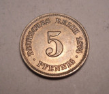 5 Pfennig 1874 C UNC Piesa de Colectie, Europa