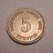 5 Pfennig 1874 C UNC Piesa de Colectie
