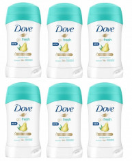 Set 6 x Deodorant Antiperspirant Stick 48h, Dove Go Fresh, Pear &amp;amp; Aloe, 40 ml foto