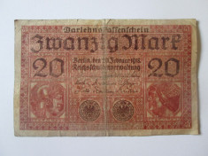 Germania 20 Mark/Marci 1918 foto