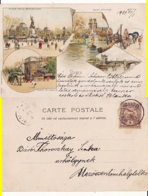 Paris -1900-litografie foto