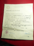 Diploma de Doctor in Biologie ,timbru sec ,25 aug.1982