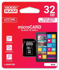Card memorie GOODRAM Micro SDHC 32GB Class 10 UHS-I + Adapter foto