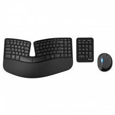 Kit tastatura si mouse Microsoft Sculpt Ergonomic Desktop Wireless USB Negru foto