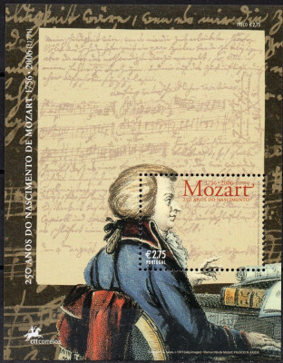 PORTUGALIA 2006, Aniversari Mozart, Muzica, MNH foto