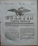 Ziarul Buletin , gazeta oficiala a Principatului Valahiei , nr. 12 , 1841