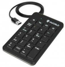 Tastatura numerica 4World Super Slim 10337, USB (Negru) foto