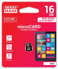 Card memorie GOODRAM Micro SDHC 16GB Class 10 UHS-I foto