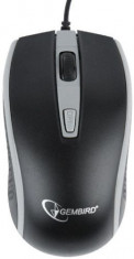 Mouse Opric Gembird MUS-104-GR, 1600 DPI, USB (Negru/Gri) foto
