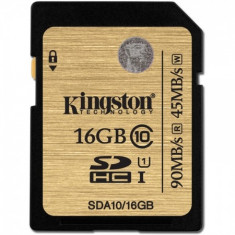 Resigilat: Kingston SDHC Ultimate 16GB Class 10 UHS-I 90MB/s read 45MB/s write Flash Card BK125025938 foto