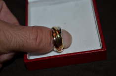 INEL AUR 18K - CARTIER TRINITY -3 culori: roz, alb, galben - Marime 52 - 14.7g.! foto