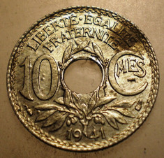 2.491 FRANTA WWII 10 CENTIMES 1941 ZINC foto