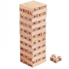 Joc blocks Set de 54 buc blocuri din lemn jucarie numerotate caramizi foto