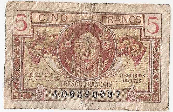 FRANTA 5 FRANCS TRESOR PUBLIC 1955 U