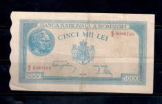 BANCNOTA 5 00 LEI, 3 MAI 1944 foto