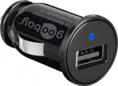 Alimentator USB bricheta auto 1 iesire 1A negru Goobay foto