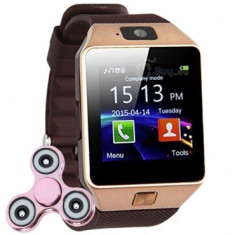 Ceas Smartwatch iUni DZ09 Plus, BT, Camera 1.3MP, 1.54 Inch, Auriu + Cadou Spinner MediaTech Power foto