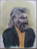 Portret de barbat - semnat monogramic S.K. &#039;70, Portrete, Pastel, Altul