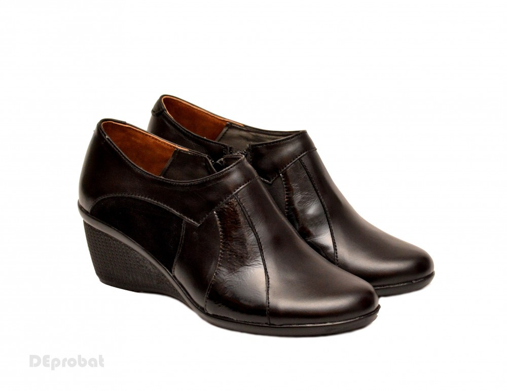 Pantofi dama negri din piele naturala tip botine cod G43, 35 - 40, Negru |  Okazii.ro