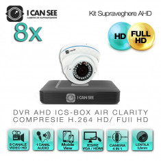 Kit Supraveghere Video AHD ICS-KU210-8AV cu 8 camere ICSAV-UHD2100A + DVR ICS-BOX AIR CLARITY HD 8 Transmisie pe Internet foto