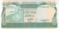 Bancnota Libia 1/2 Dinar (1981) - P43a UNC foto