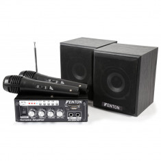 AV380BT Amplificator karaoke cu boxe si 2xmicrofoane cu fir cititor USB/SD redare de pe Bluetooth foto