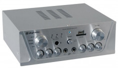 Amplificator karaoke FM/USB/SD/Rem argintiu foto