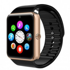 Ceas Smartwatch cu Telefon iUni GT08, Bluetooth, Camera 1.3 MP, Ecran LCD antizgarieturi, Gold MediaTech Power foto