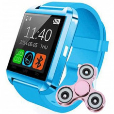 Ceas Smartwatch iUni U8+, BT, LCD 1.44 inch, Notificari, Light Blue + Cadou Spinner MediaTech Power foto