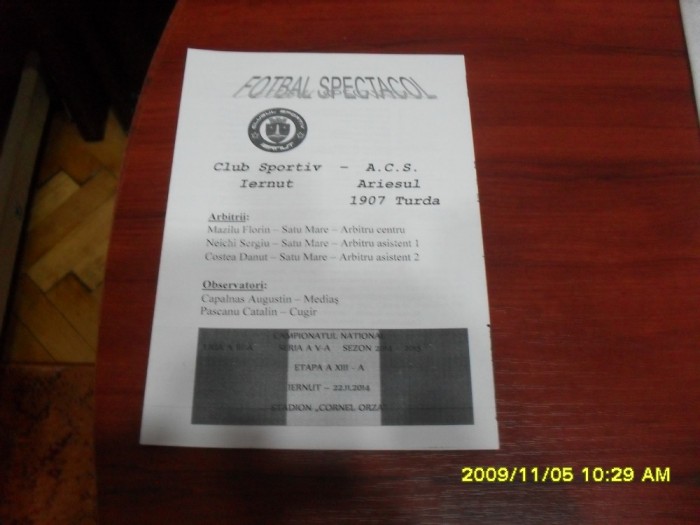 program CS Iernut - Ariesul Turda