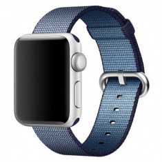 Curea pentru Apple Watch 42 mm iUni Woven Strap, Nylon, Midnight Blue MediaTech Power foto