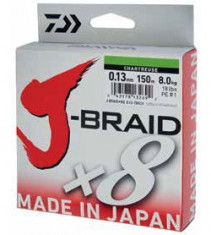 Fir pentru rapitori XX FIR DAIWA J-BRAID X8 CHARTREUSE 016MM/9,0KG/300M Fishing Hunting foto