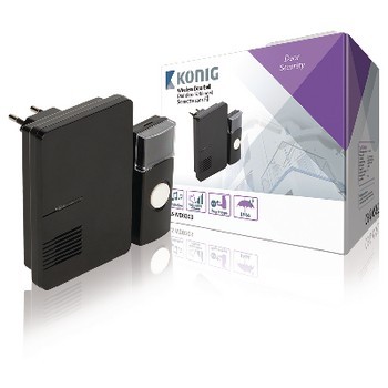 Sonerie Wireless 70 dB negru, Konig foto mare Sonerie Wireless 70 dB negru, Konig foto mare
