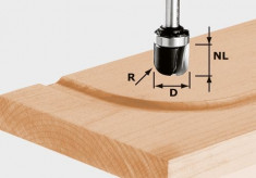 Freza de raionat HW coada 8 mm, pentru canale de apa HW S8 R6,4 KL Festool Expert Tools foto