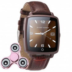 Ceas Smartwatch cu Telefon iUni U11C Plus, Bluetooth, Camera, 1.54 inch, Maro + Cadou Spinner MediaTech Power foto