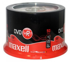 DVD-R printabil 4.7GB 16x 50buc pe cutie Maxell foto
