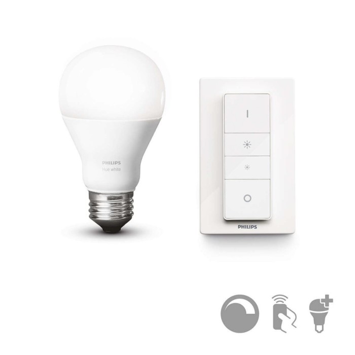 Iluminat Inteligent Smart Home Kit telecomanda wireless si Bec LED Philips Hue, 9,5W, forma A60 (normala), dulie E27 Control Wireless Iluminat Inteligent Smart Home Kit telecomanda wireless si Bec LED Philips Hue, 9,5W, forma A60 (normala), dulie E27 Control Wireless